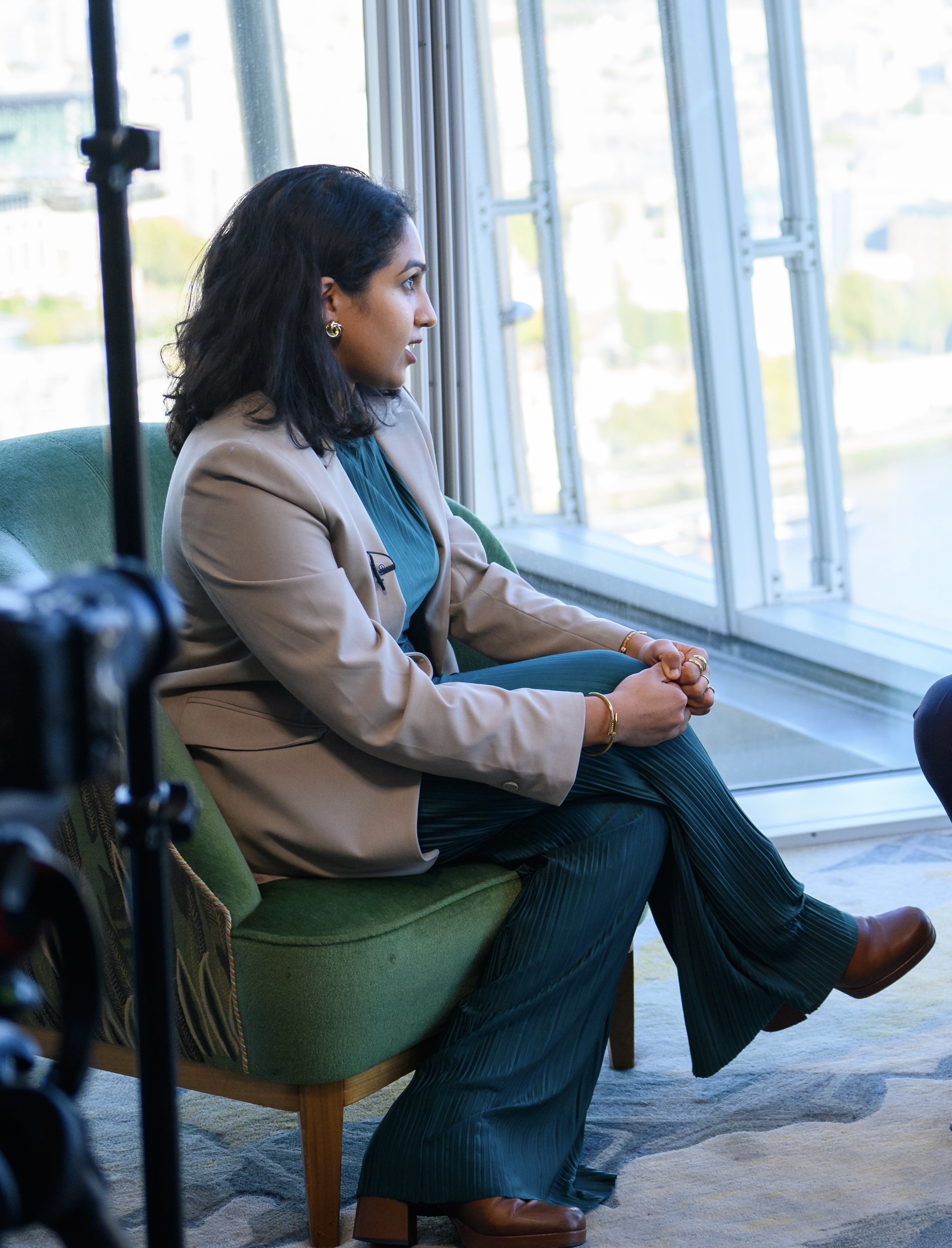 Prarthana Prakash on set at the Fortune CEO Forum